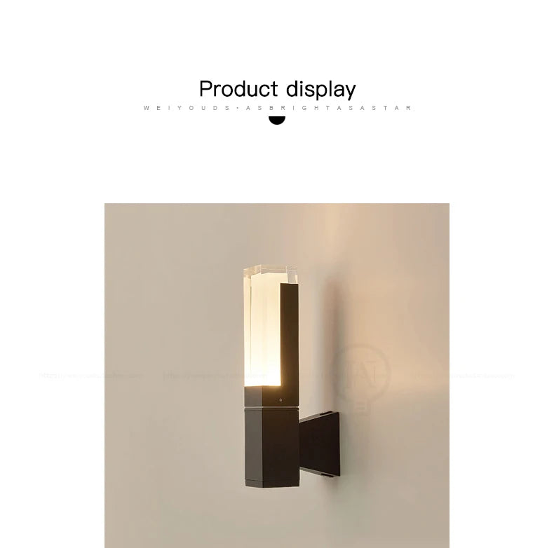 Aluminum PIR sensor outdoor wall lamp waterproof staircase hallway minimalist exterior wall lamp courtyard balcony wall lamp