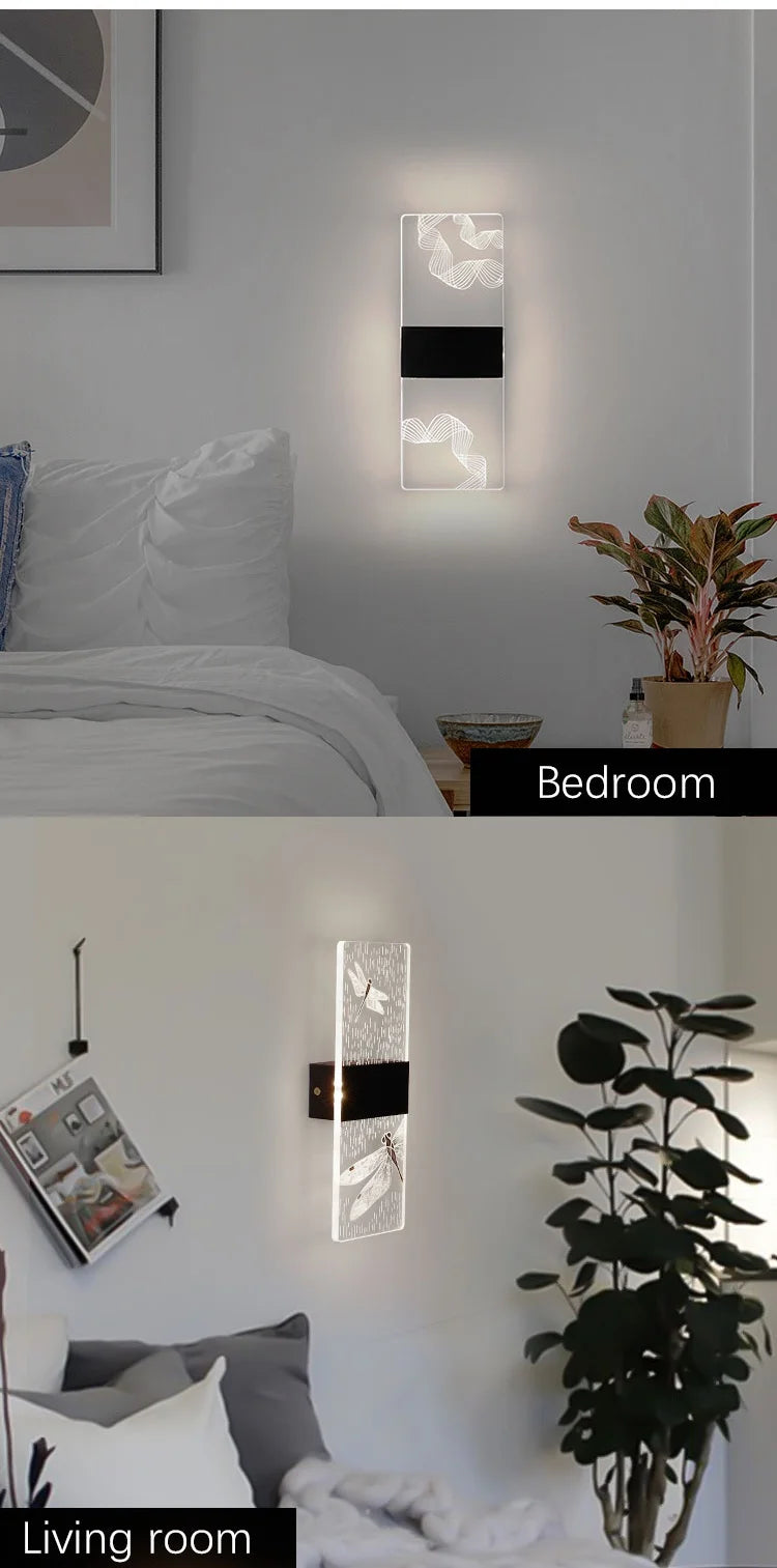 Acrylic Indoor Wall Lamp 6W LED Wall Light Modern Nordic Sconce Lamps Balcony Aisle Bedside Lights For Home Decoration AC85-265V