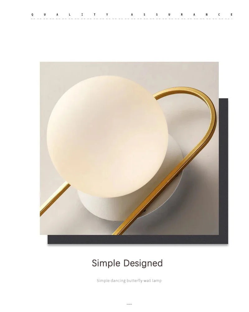 Frosted Glass Ball Indoor LED Wall Lamps with Plug Switch Black Gold G9 LED Wall Lights Wall Sconce for Corridor Aisle