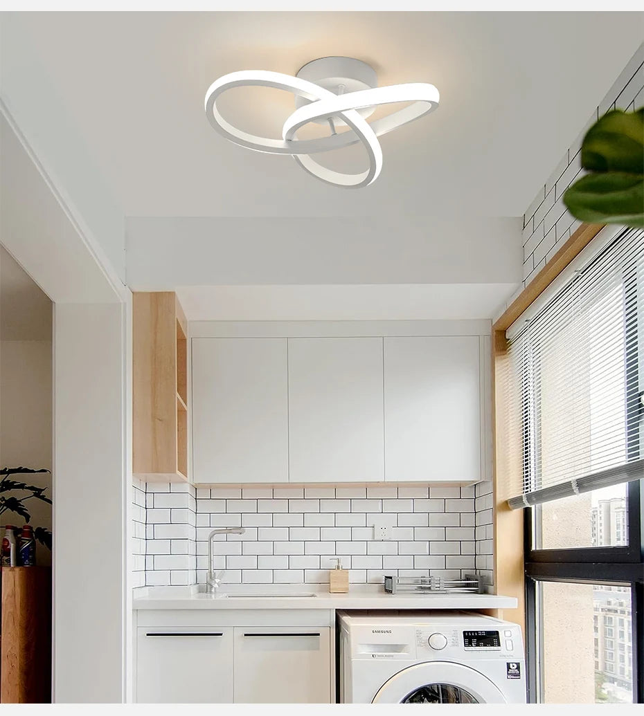 Household LED Chandelier Three Colors Lamp Modern Style Ceiling Lamp Bedroom Light Surface Installation 220v Dining Room Lamp