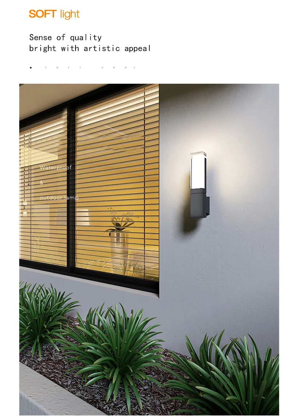 Outdoor IP65 waterproof lamp, garden villa gate, living room corridor, acrylic waterproof wall lamp,AC85-265V outdoor decoration