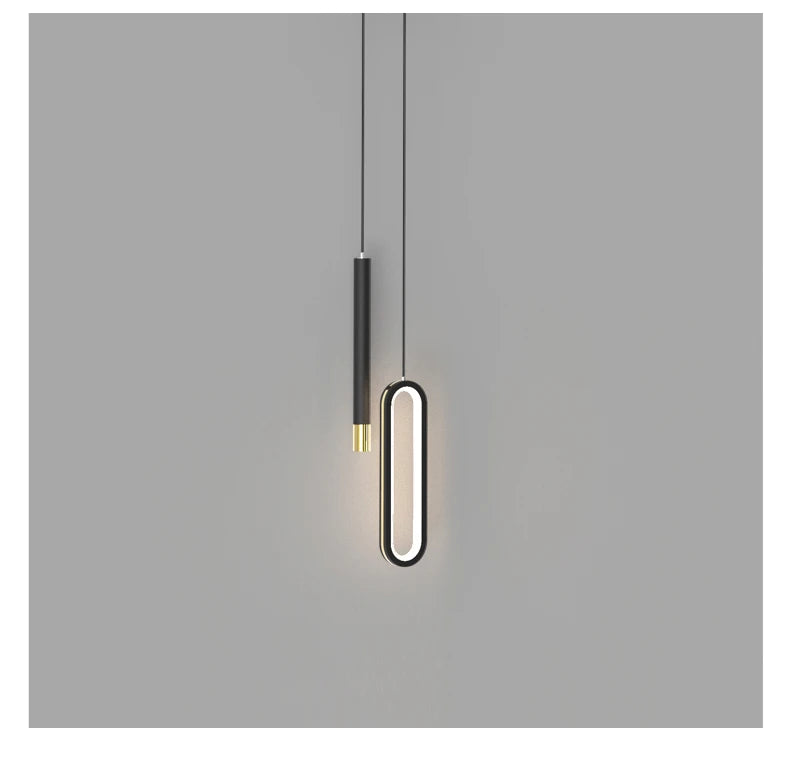Modern Black Hanging Pendant Lamps For Bedroom Bedside Lighting AC 220V LED Black High Ceiling Suspended Light with Long Cable