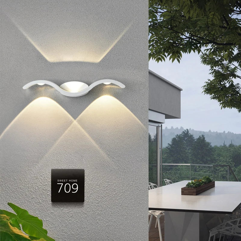 Nordic Style Outdoor Waterproof IP65 9W LED Wall Lamp White Black Wall Light For Corridor Aisle Porch Lamp Sconce
