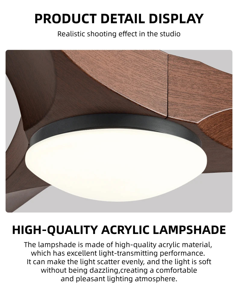 36,42,52,60 Inch Inverter Ceiling Fan Light w/Remote, Quiet, 6-Speed, Energy-Efficient for Living, Dining, Study, Bedroom