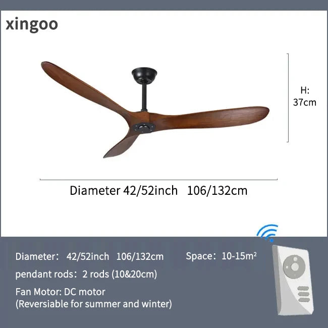 Intelligent LED Ceiling Fan for Home Decoration Pendant Light, Equipped with Reversible Motor, Suitable for Summer and Winter