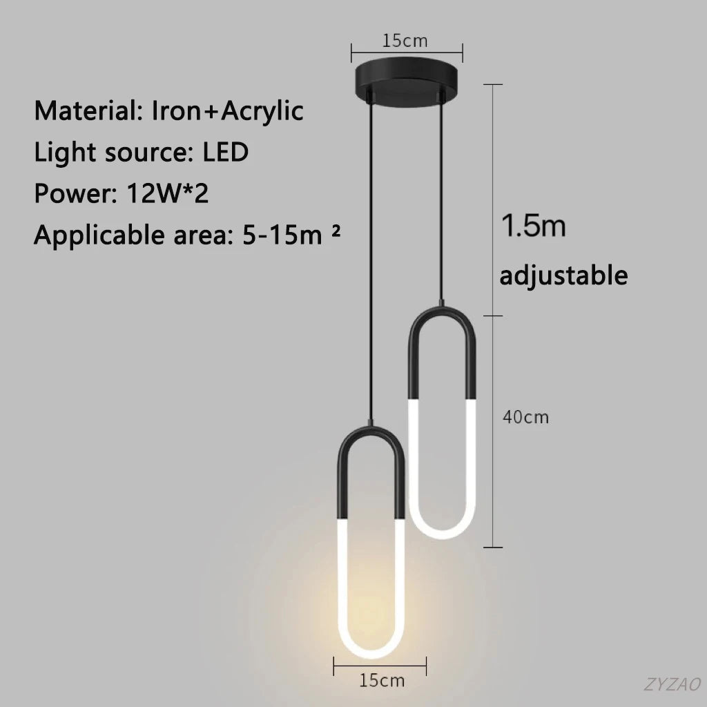 Modern Luxury Pendant Lamp Bedroom Bedside Bathroom Entrance LED Chandeliers Restaurant Kitchen Dining Hall Bar Hanging Lighting