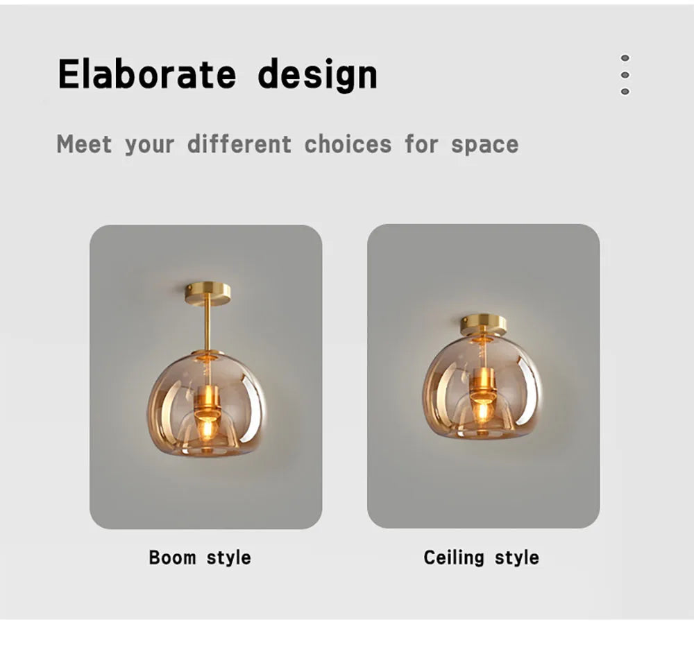 Modern Minimalist Glass Ceiling Light Nordic Corridor Aisle LED Dinning Room Lamp Creative Living Room Lighting Home Decorations