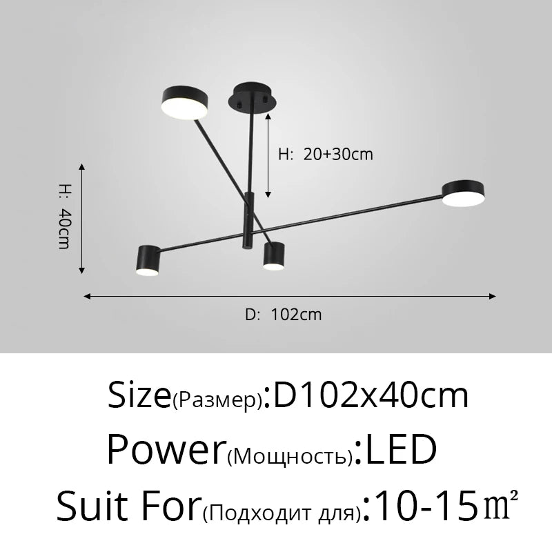 New Modern LED Chandelier Lights Bedroom Living Dining Room Gold Black Indoor Fixture Lighting Lamps Apply To AC90-260V