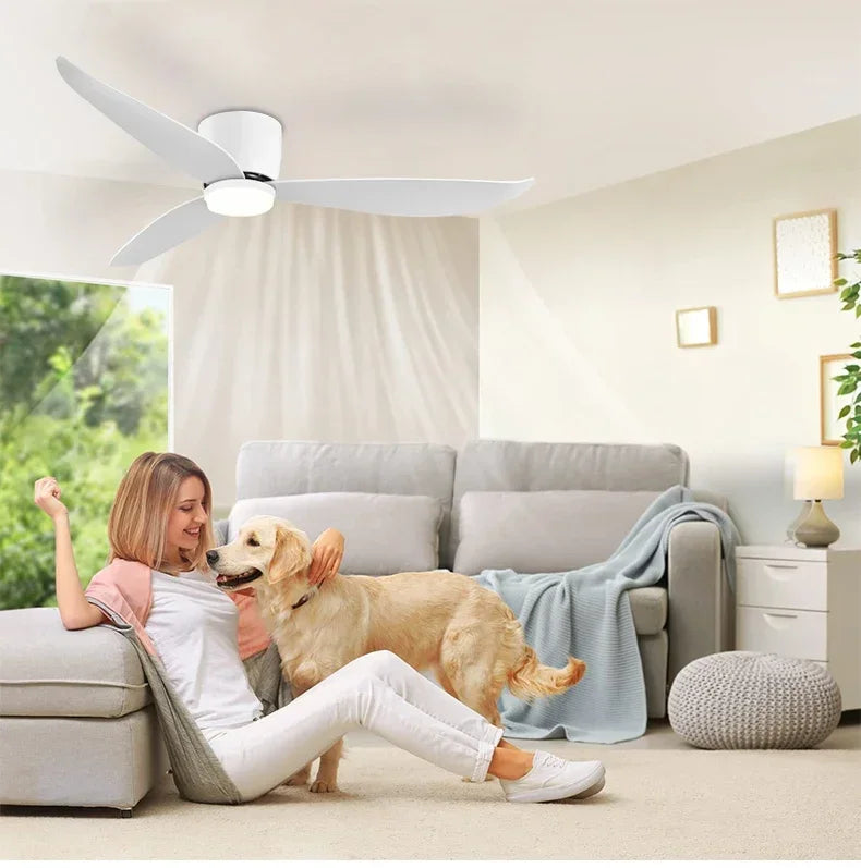 46 52 Inch LED Pendant Light, Bedroom, Dining Room, Living Room, Intelligent Remote Control Dimming Fan, Nordic Style 96-220V