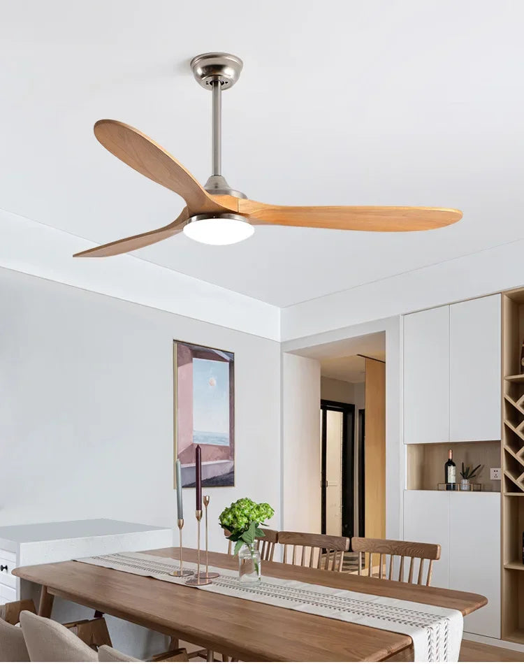 42/52/60/70 Inch Large wooden ceiling fan with DC Motor Remote Control ceiling lamp fan Electric fan for Living room bedroom