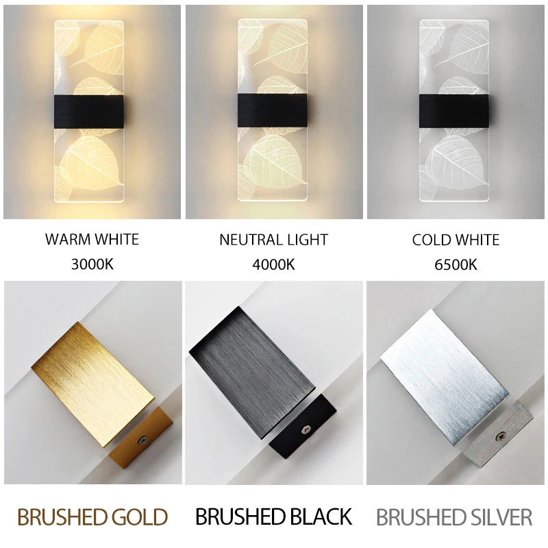 Acrylic Indoor Wall Lamp 6W LED Wall Light Modern Nordic Sconce Lamps Balcony Aisle Bedside Lights For Home Decoration AC85-265V