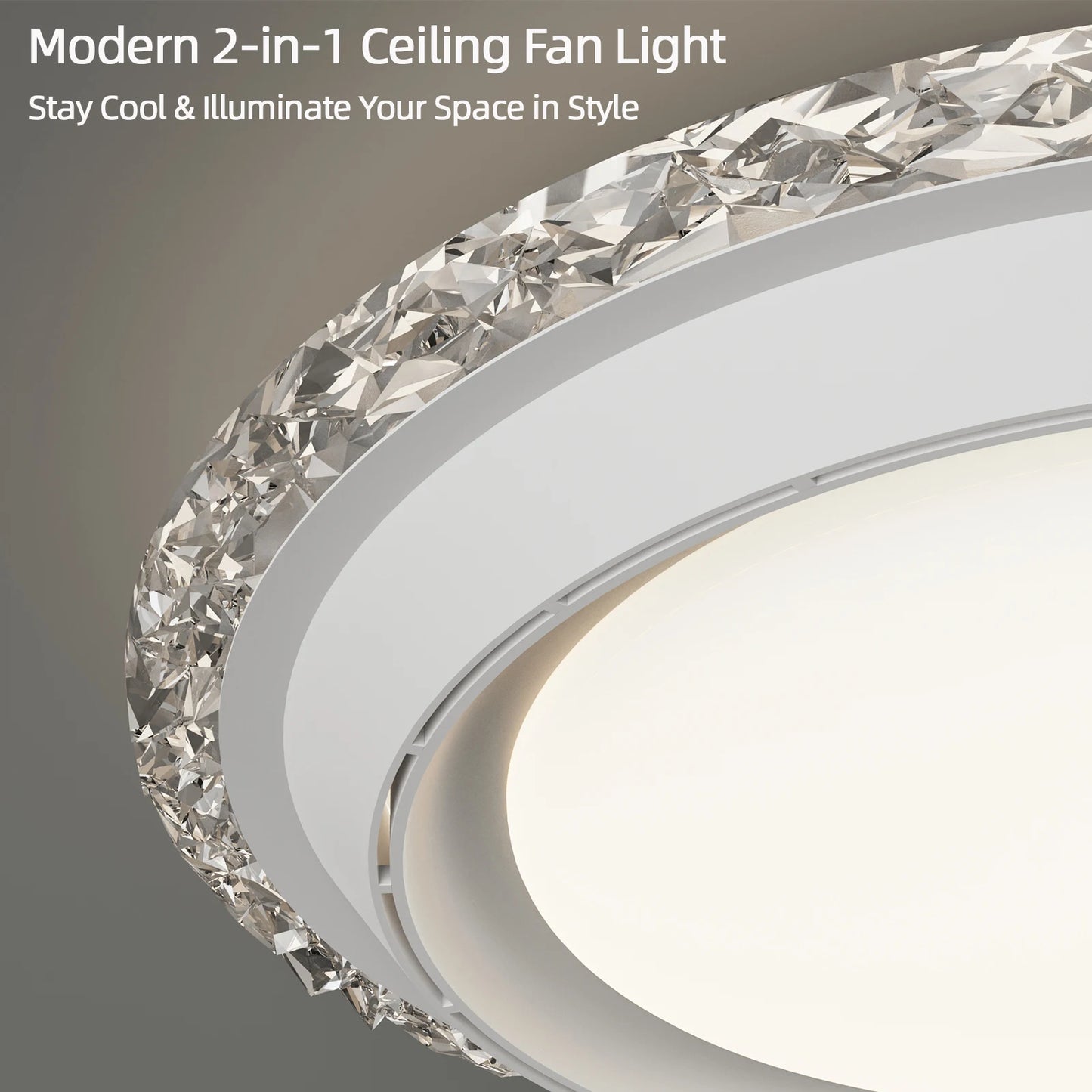 Bladeless Ceiling Fan with Light Remote Control Level 6 Wind Speed Noiseless Electric Fan Invisible Fan for Bedroom Study Room