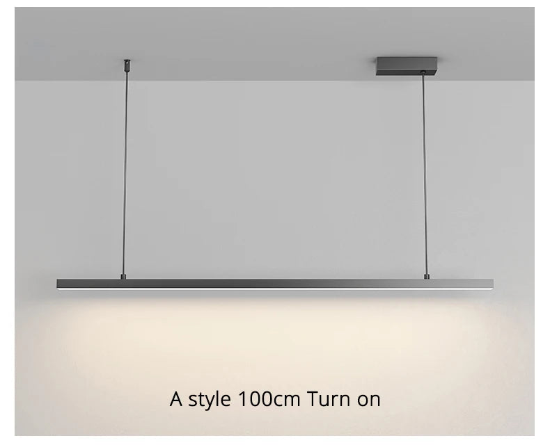 Minimalist One-word Restaurant Pendant Lights Designer Style Modern Dining Room Table Lamps Office Long Bar Table Chandelier