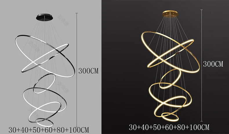 Modern home decor led lights pendant light lamps forstaircase Chandeliers for living room hanging light indoor lighting