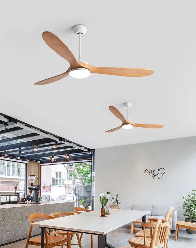 42/52/60/70 Inch Large wooden ceiling fan with DC Motor Remote Control ceiling lamp fan Electric fan for Living room bedroom