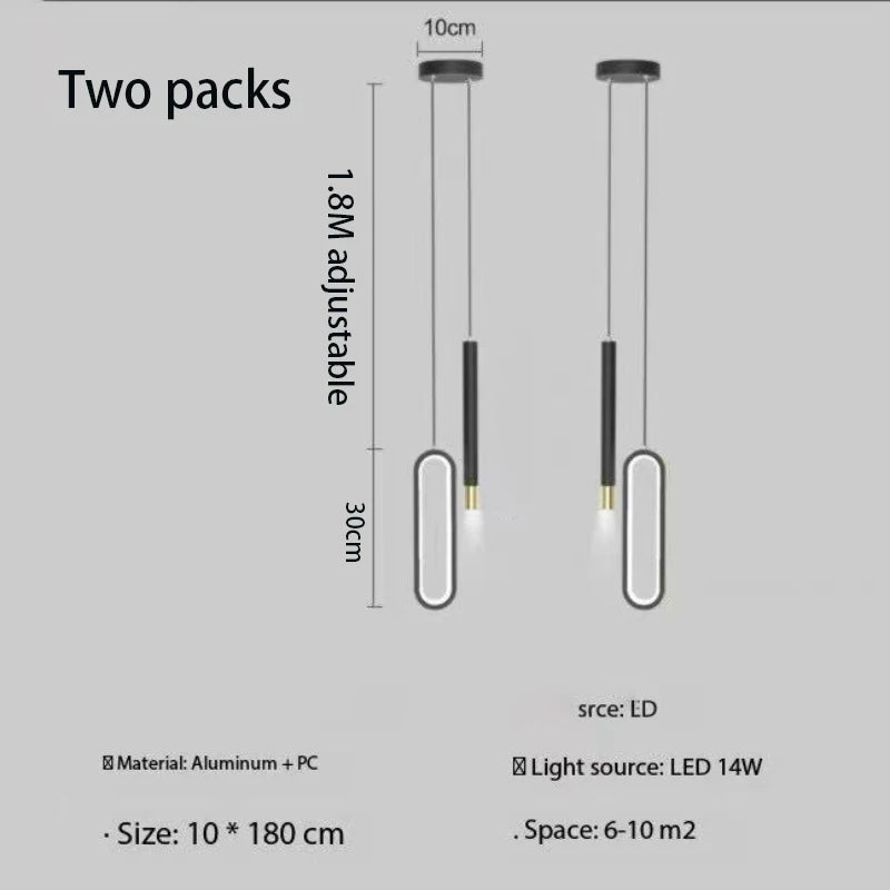 Nordic Lustre Minimalist LED Chandelier Pendant Lights Living Bedroom Bedside Long Line Lights suspensions luminaire Home lamps