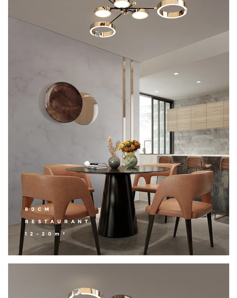 Modern Luxury Chandelier Lighting For Living Room Bedroom Plated Gold Aluminum Remote Control Pendant Lights Crystals Decoration