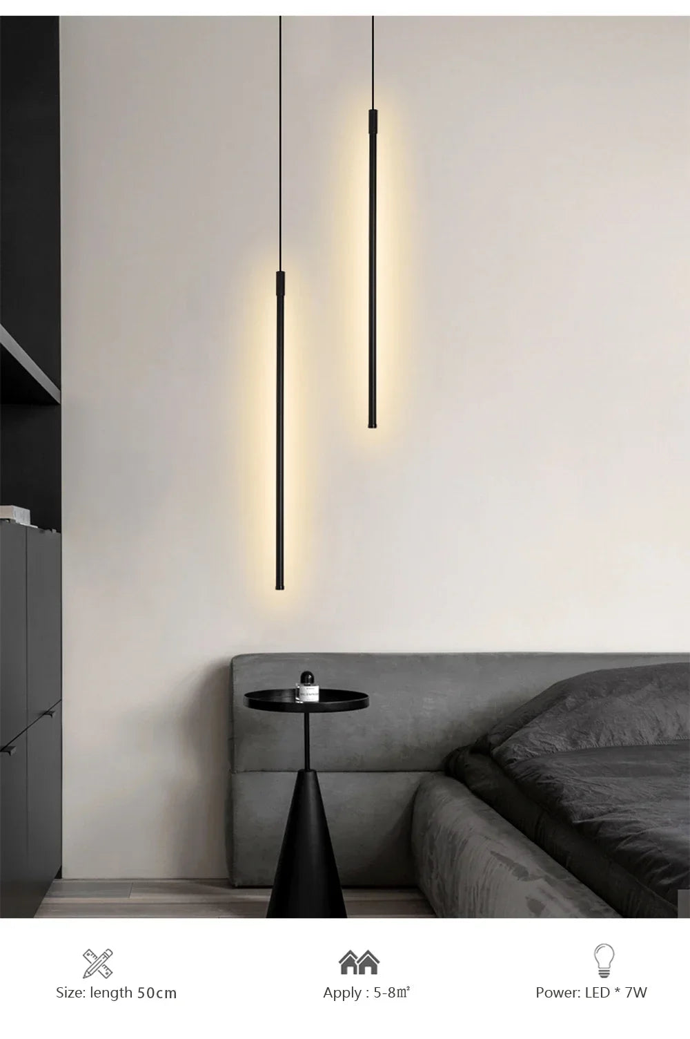 Modern LED Pendant Lights for Bedroom Bedside Living Room Hanging Lamp Background Lamp Chandeliers Home Decor Lighting Fixtures