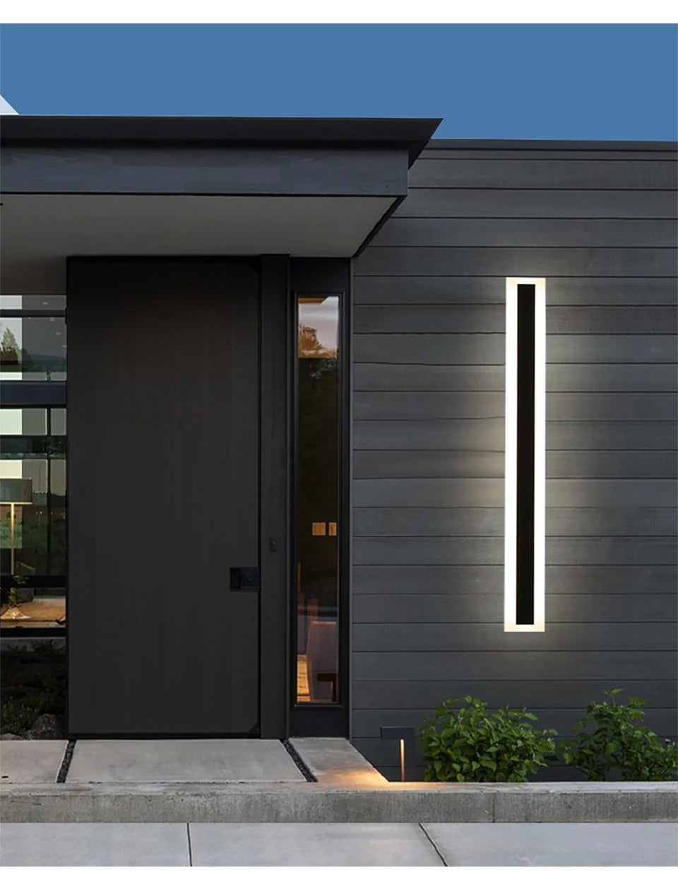 Outdoor IP65 waterproof Long strip lamp, simple LED wall light suitable for courtyard, villa, gate, garden outdoor decoration