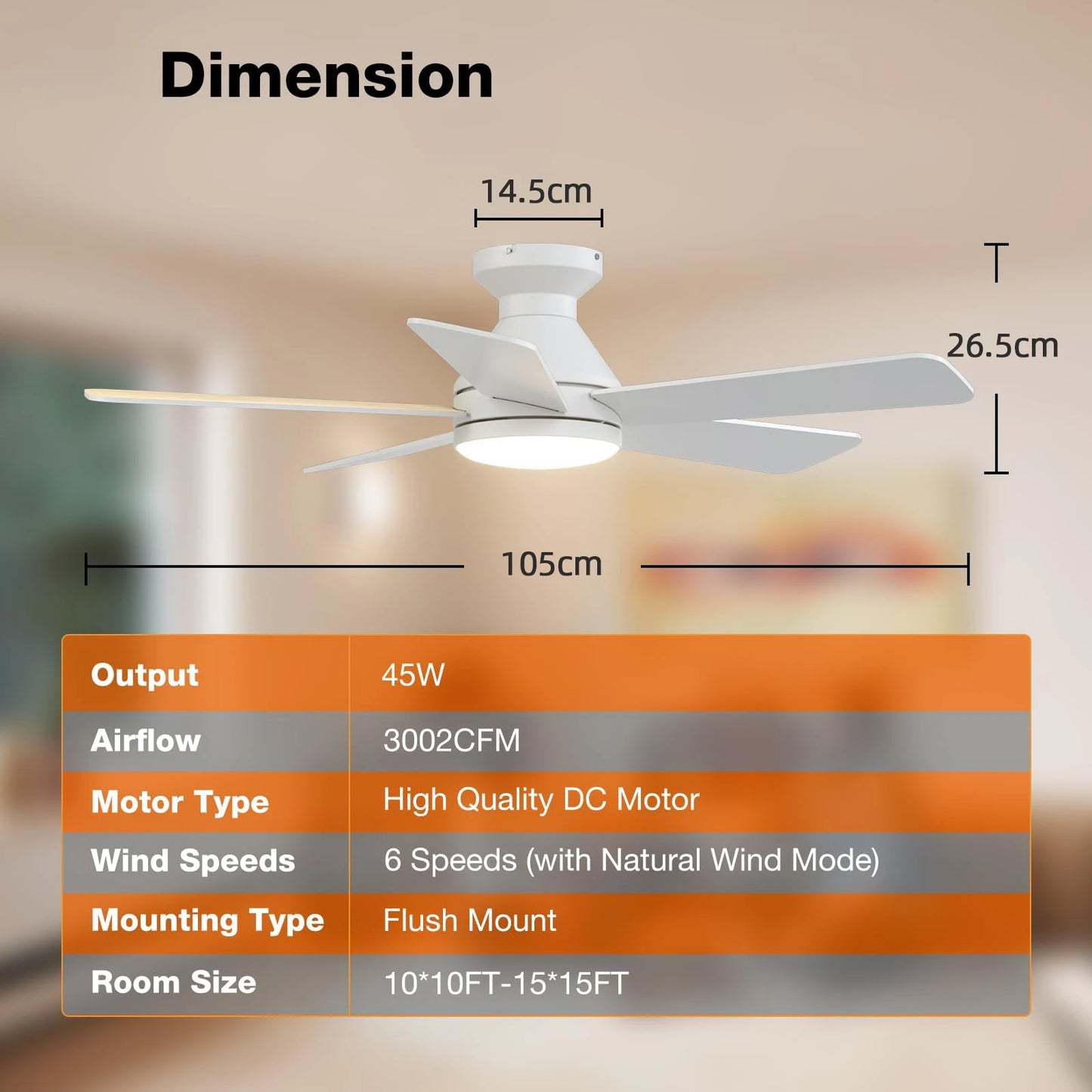 Large Lighting Ceiling Fan with Remote Control Dimming Home Silent Cool Electric Fan Nordic Living Room Ceiling Fans with Lights