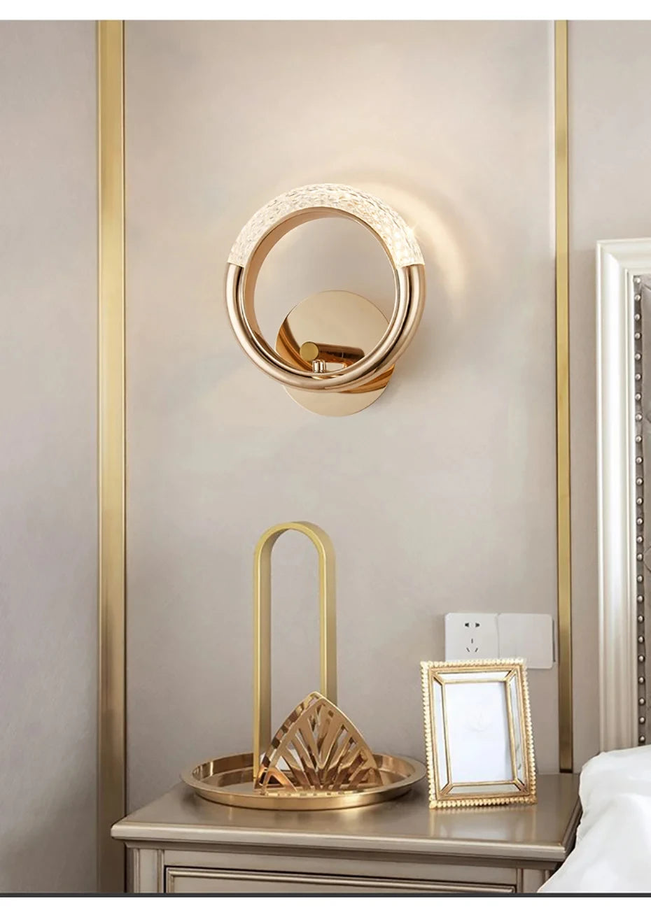 Modern Crystal Wall Lights Indoor Lighting Round/Oval LED Wall Lamp Home Decor for Kitchen Bedroom Living Room Creative Sconce