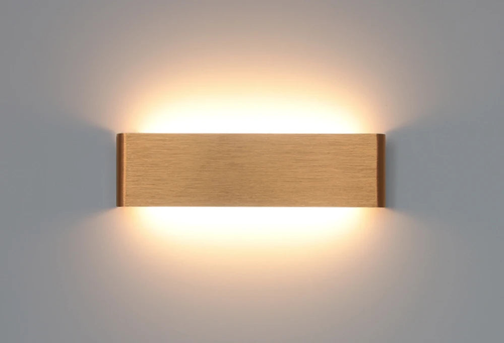 Modern Indoor Wall Lamps Simple Strip Lamp Bedroom Living Room Wall Lights Gold/coffee color Aluminum Wall Lamp Lighting Fixture