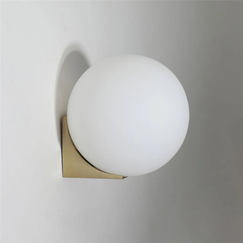 Nordic Minimalist Wall Lamp G9 Milk White Glass Ball Wall Light Modern Living Room Hallway Interior Decoration Lighting Fixtures