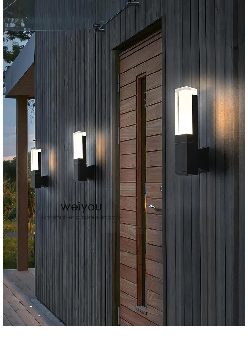 Aluminum PIR sensor outdoor wall lamp waterproof staircase hallway minimalist exterior wall lamp courtyard balcony wall lamp