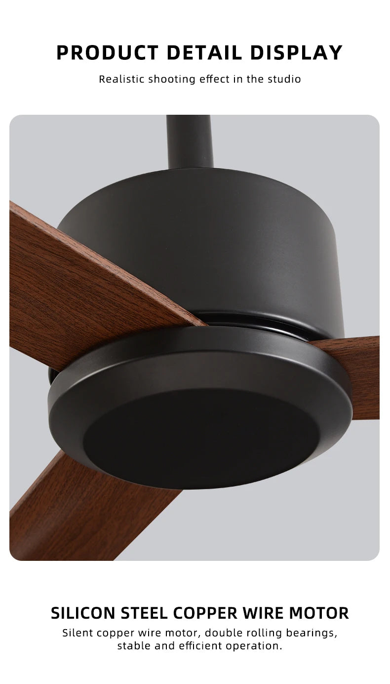 50 Inch Inverter Ceiling Fan: 6 - Speed Remote, Silent, Energy - Saving for Living & Dining Rooms, Boasting Sleek Modern Design