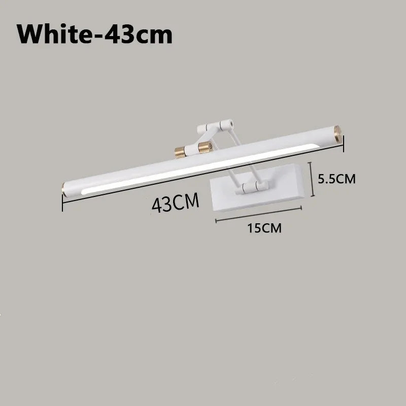 Mirror Front Light Bathroom Mirrors Cabinet Foldable Telescopic Adjustable Washbasin Shower Closet Strip LED Makeup Fill Light