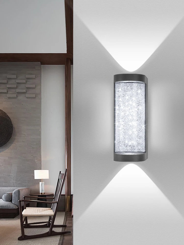 Outdoor Waterproof Wall Light European Luxury Crystal 10W LED Wall Lamp for Porch Corridor Villa Hotel Exterior Wall Lamps