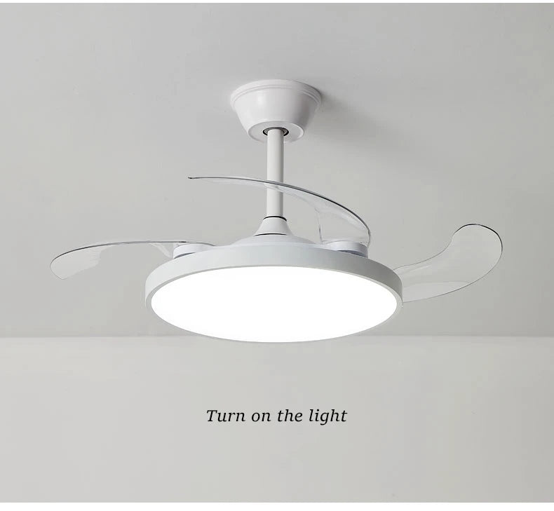 Electric Fan Chandelier Led Ceiling Lamp Room Decoration Dining Table Living Home Silent Bedroom Circulator Fan Light Fixture