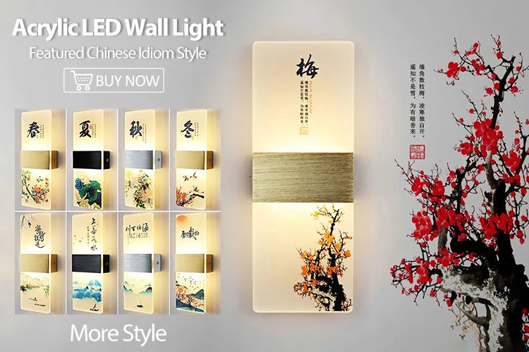 Acrylic Indoor Wall Lamp 6W LED Wall Light Modern Nordic Sconce Lamps Balcony Aisle Bedside Lights For Home Decoration AC85-265V
