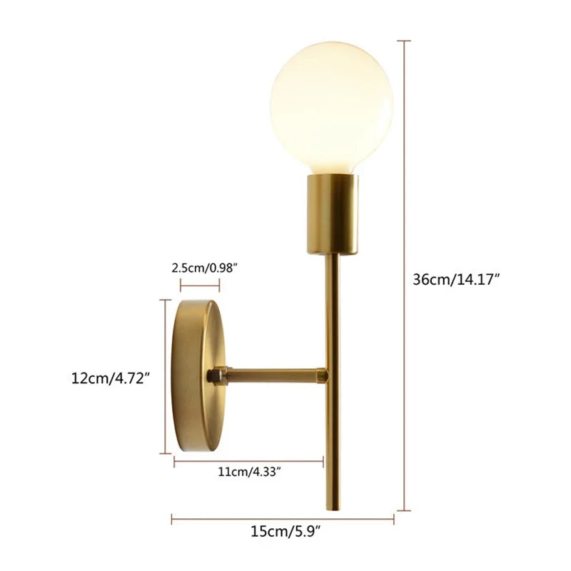 Modern minimalist wall lamp E27 4W Personality Aisle Bedroom Bedside Led lights American industrial style wall light