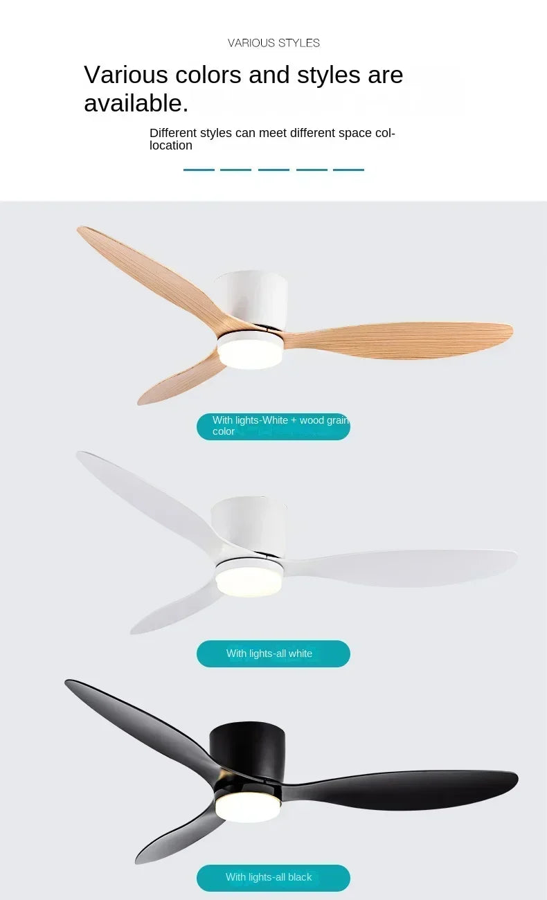 Modern LED Ceiling Fan Lights, Low Floor Decorative Lights with Remote Control, Home Lighting with Fans in Bedrooms and Homes