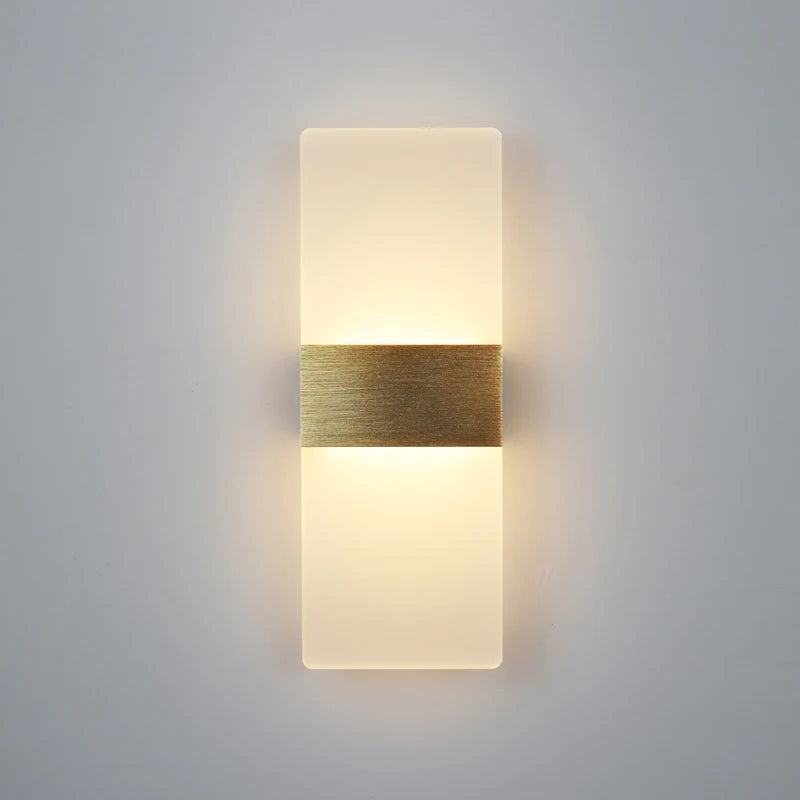 Modern style indoor LED aluminum body matte acrylic hotel corridor bedroom bedside right-angle rounded wall lamp