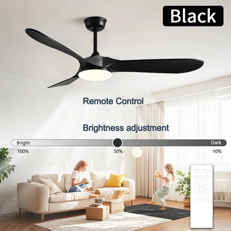 42/52 Inch Ceiling Light, 3 ABS Blade DC Brushless Motor Ceiling Fan, with 24W Light, Living Room Dining Room Indoor Fan Light