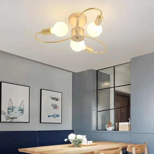 E27 Ceiling Lamp Modern Decor Home Lighting Fixture Retro Industrial Chandelier Wrought Iron LED Decoration Pendant Lights