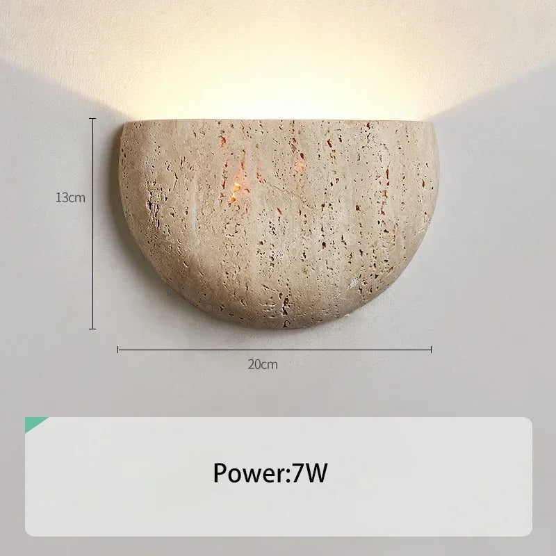 2025 Led Wall Lamp Bedroom Bedside Light Retro Medieval Style Yellow Cave Stone Nature Lighting Fixtures Home Room Decor Interio