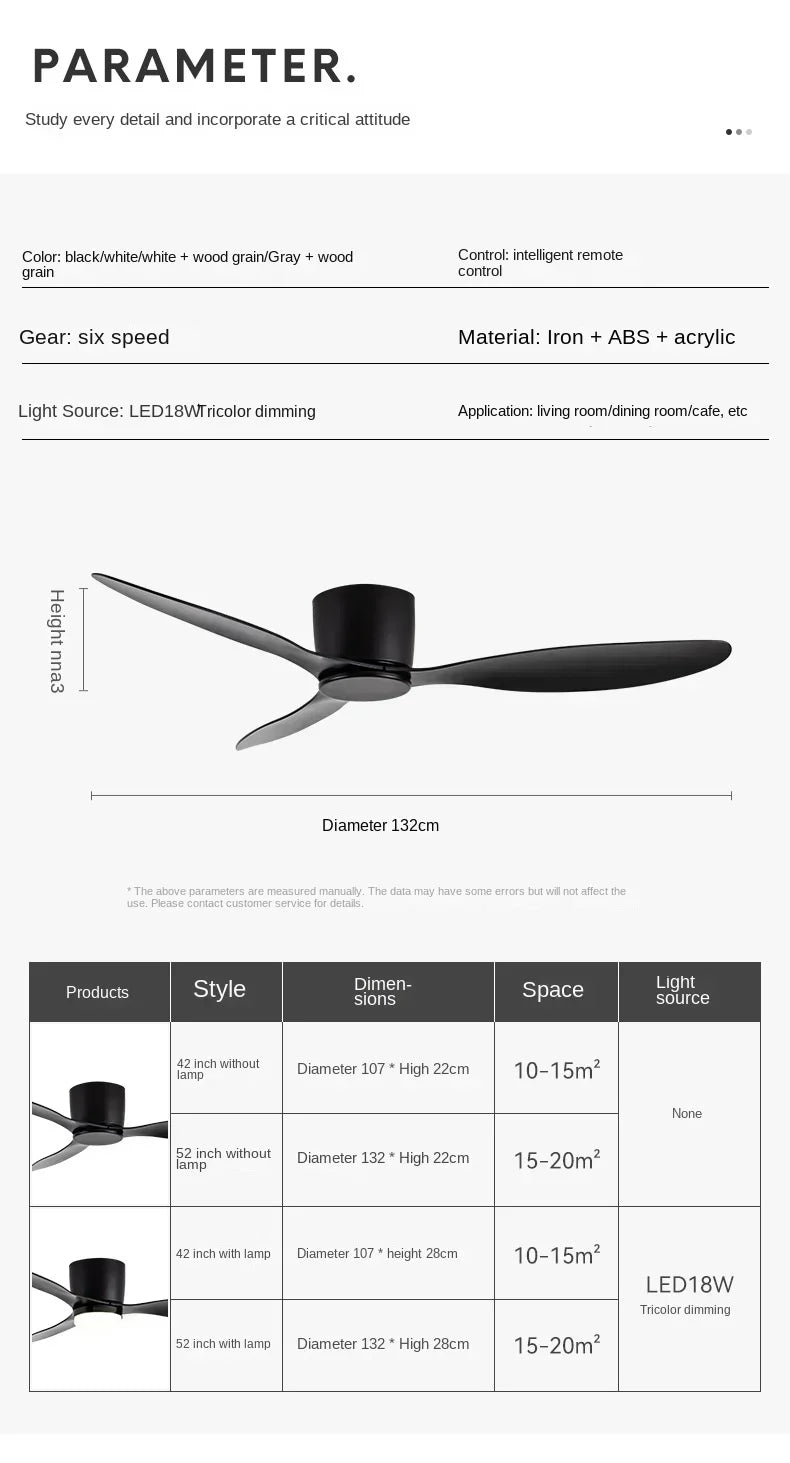 LED Ceiling Mounted Living Room Fan Light, Nordic Restaurant Decorative Ceiling Fan, Household Minimalist Electric Fan Light