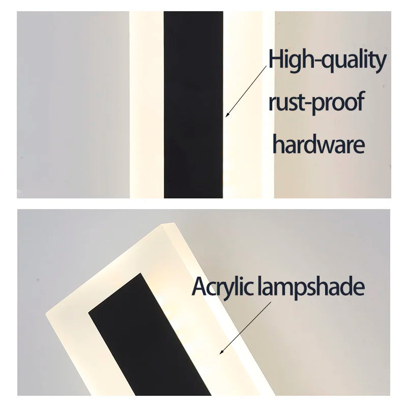 Outdoor IP65 waterproof Long strip lamp, simple LED wall light suitable for courtyard, villa, gate, garden outdoor decoration