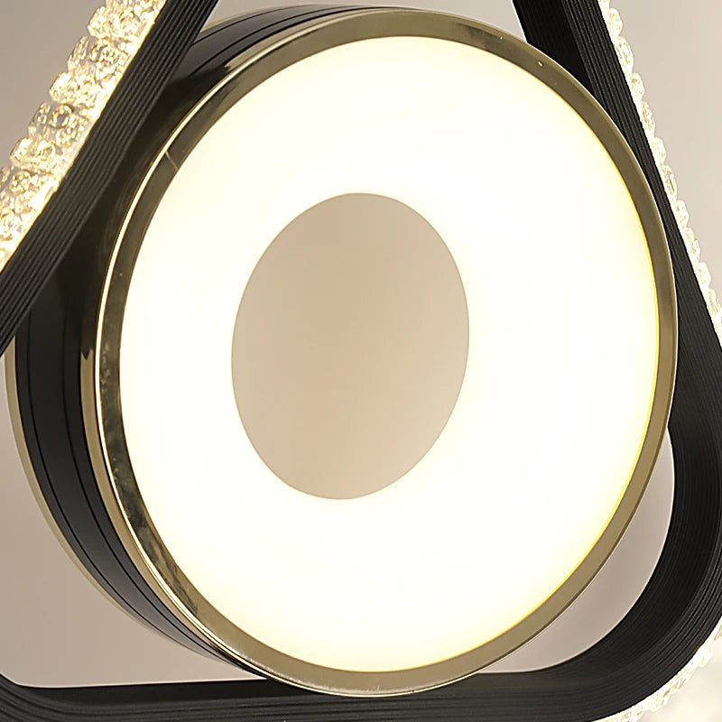 Modern Pendant Lamp Dining Room LED Crystal Design Gold Finish Minimalist Bedroom Bedside Lighting Chandelier for Home Decor
