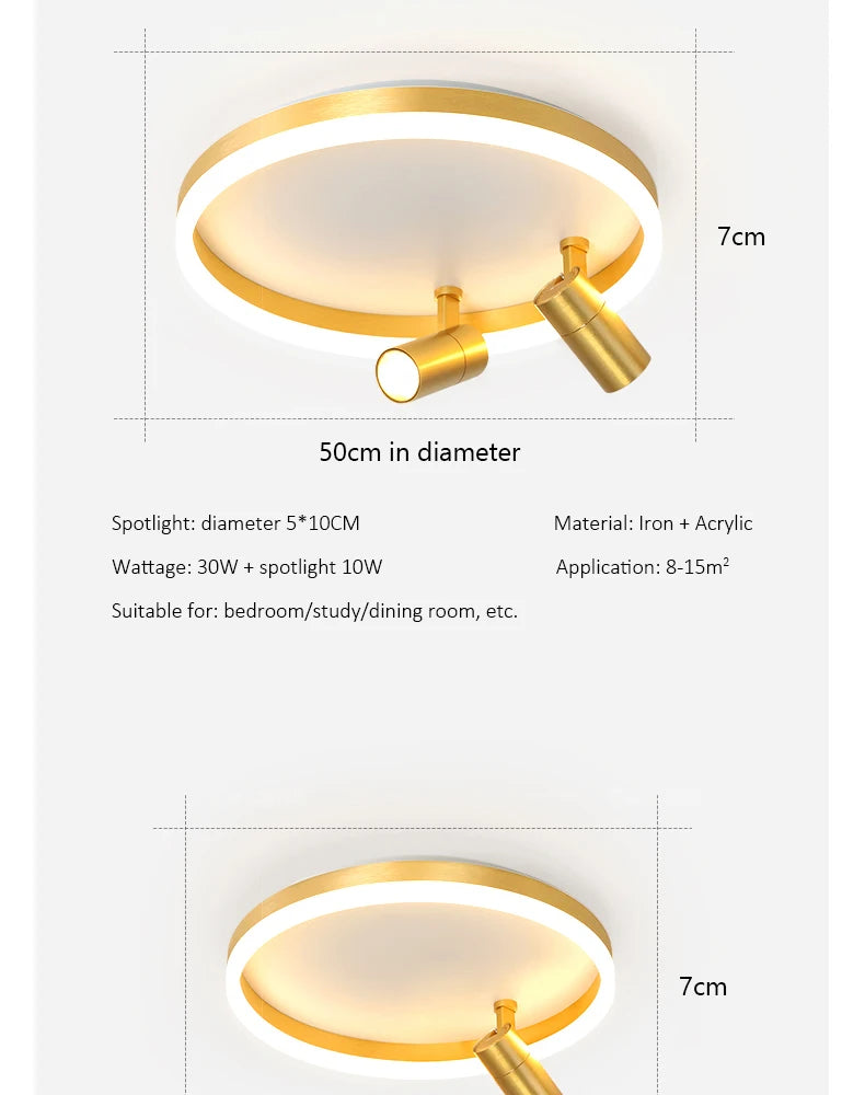 Modern LED Ceiling Lamp With Spotlight Chandelier For Bedroom Living Dining Room Aisle Home Decor Indoor Lighting Fixture Luster