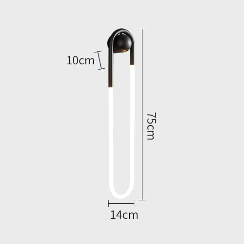 Minimalist U-shaped Wall lamp Modern designer Creative Study Living room Bedroom Background Wall light Bedhead