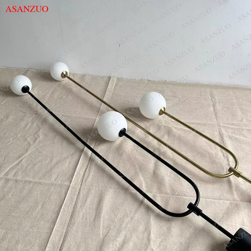 Nordic bedroom bedside restaurant pendant lamp bar simple living room background wall led creative glass ball brass lamp