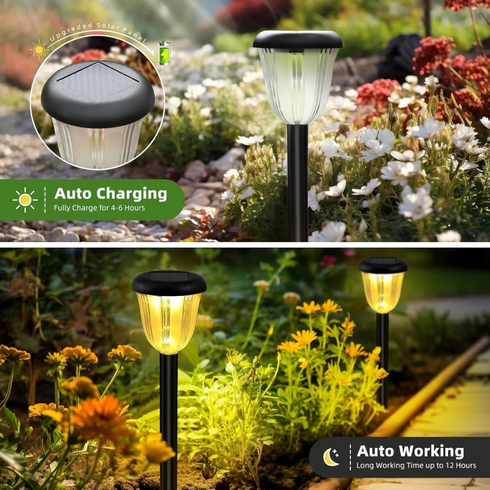 Bright Solar Tulip Lights Outdoor Landscape Lighting,Garden Decorative for Yard,Patio,Landscape,Pathway,Sidewalk,Driveway,Lawn