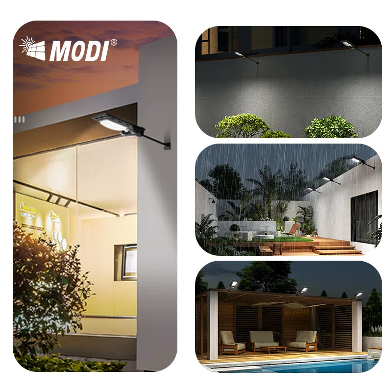 MODI Solar street  Light IP65 Waterproof  - Dual 3000K/6500K for Outdoor Yard/Street, Quick Installation and High Brightness