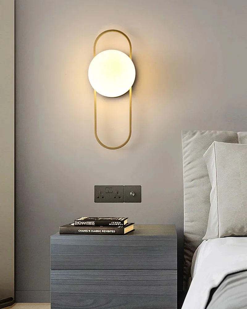 Frosted Glass Ball Indoor LED Wall Lamps with Plug Switch Black Gold G9 LED Wall Lights Wall Sconce for Corridor Aisle