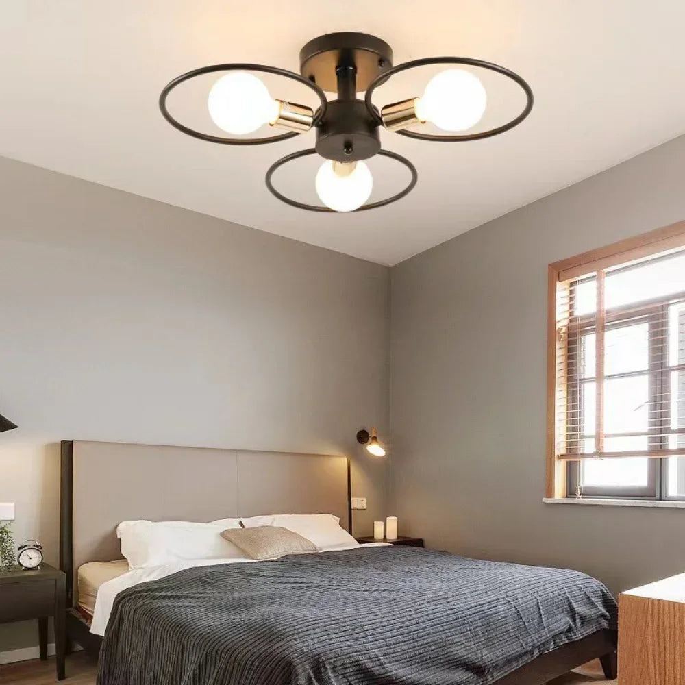 Nordic Ceiling Lamp Simple Living Room Study Chandelier Bedroom Ceiling Lamp Creative Restaurant Lighting