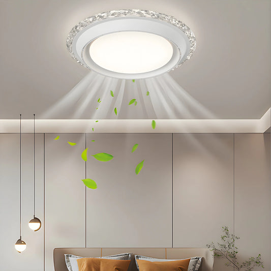 Bladeless Ceiling Fan with Light Remote Control Level 6 Wind Speed Noiseless Electric Fan Invisible Fan for Bedroom Study Room
